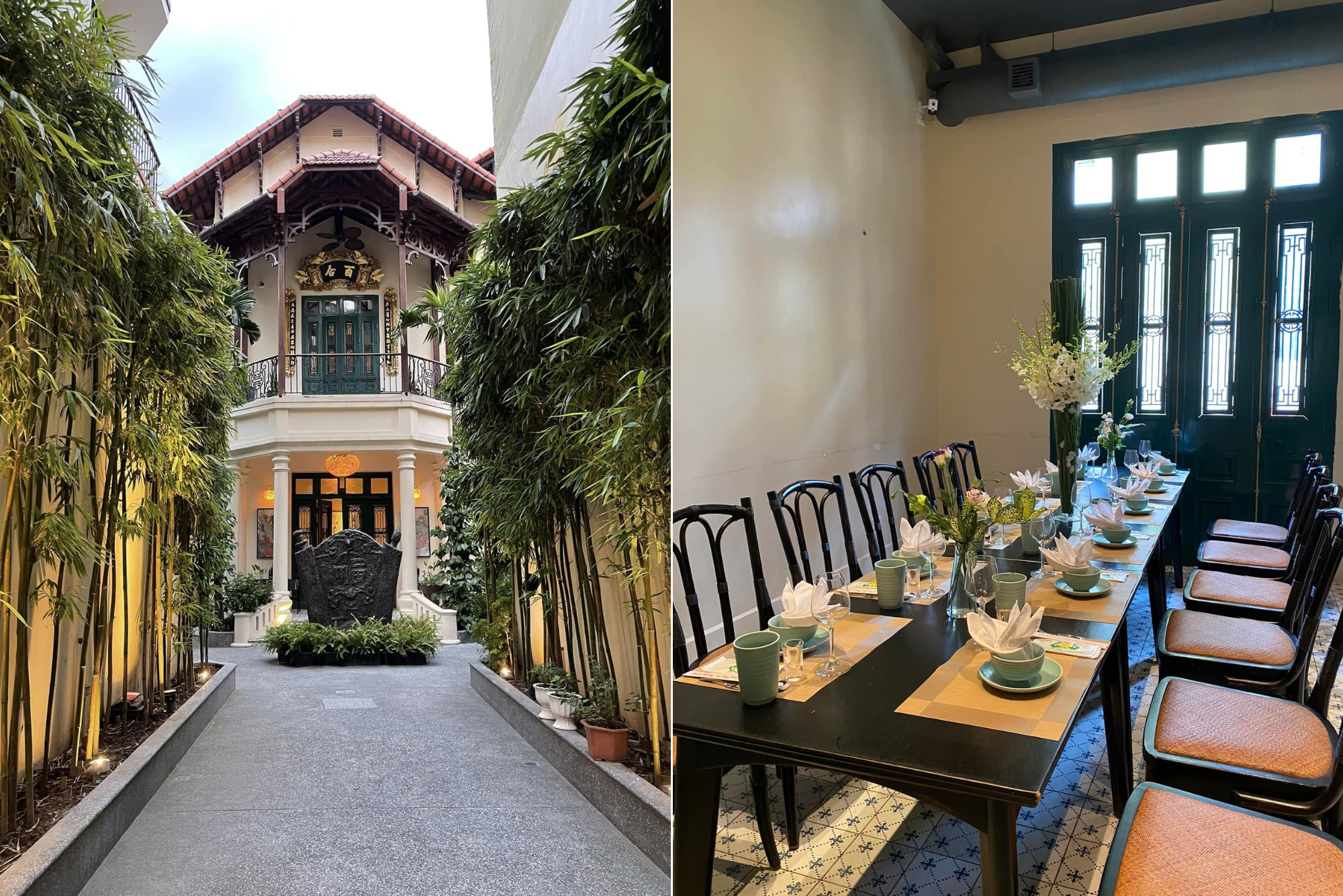 Nhà hàng Chả cá Thăng Long gợi nên cảm hứng của những ngôi biệt thự sang trọng tại Hà Nội ngày xưa